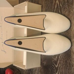 Rothy's The Lounge Loafer, Cream with Black Trim